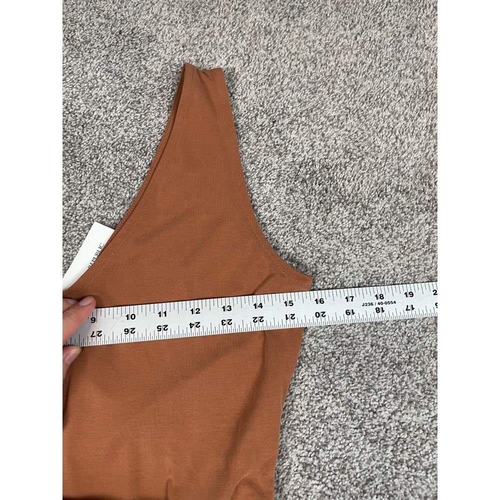 Banana Republic Dress Womens Small Orange Tank Midi Modal Belted Boho Beach NEW - Picture 7 of 11